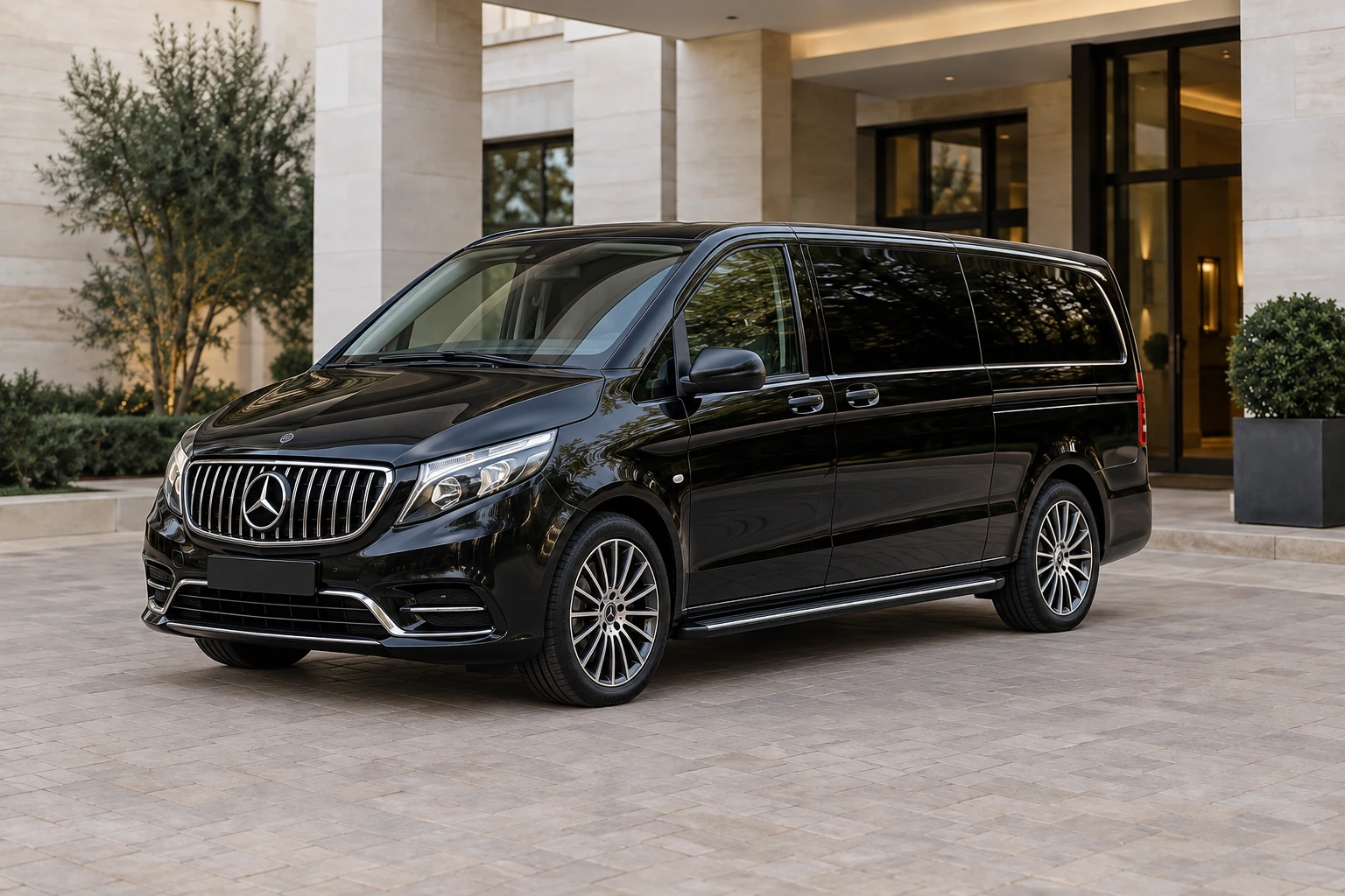 Siyah Mercedes Vito — temsili görsel